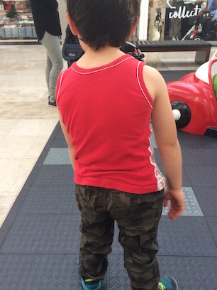 He loves army pants too... and red