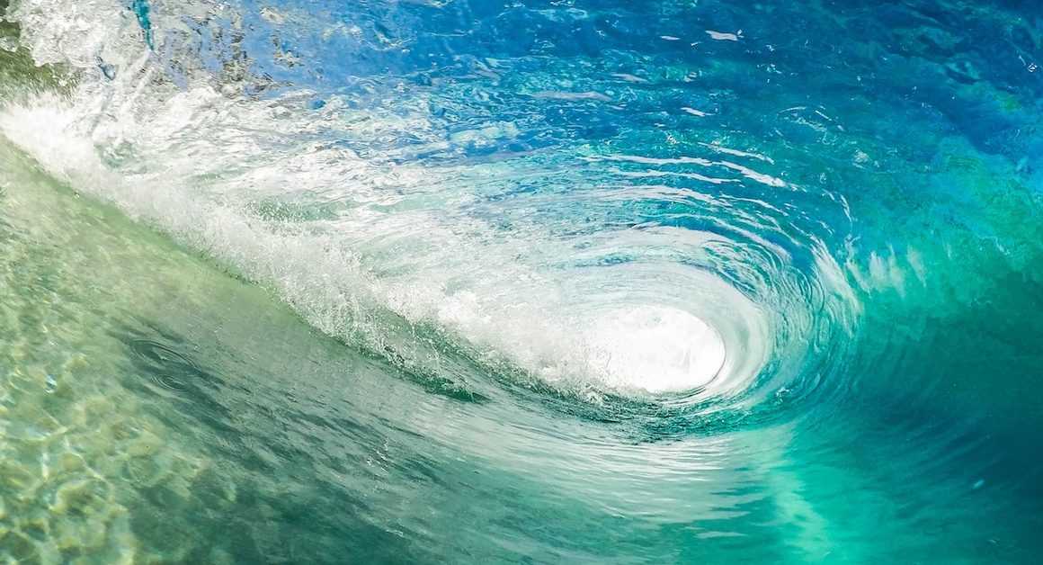 Inside an ocean wave